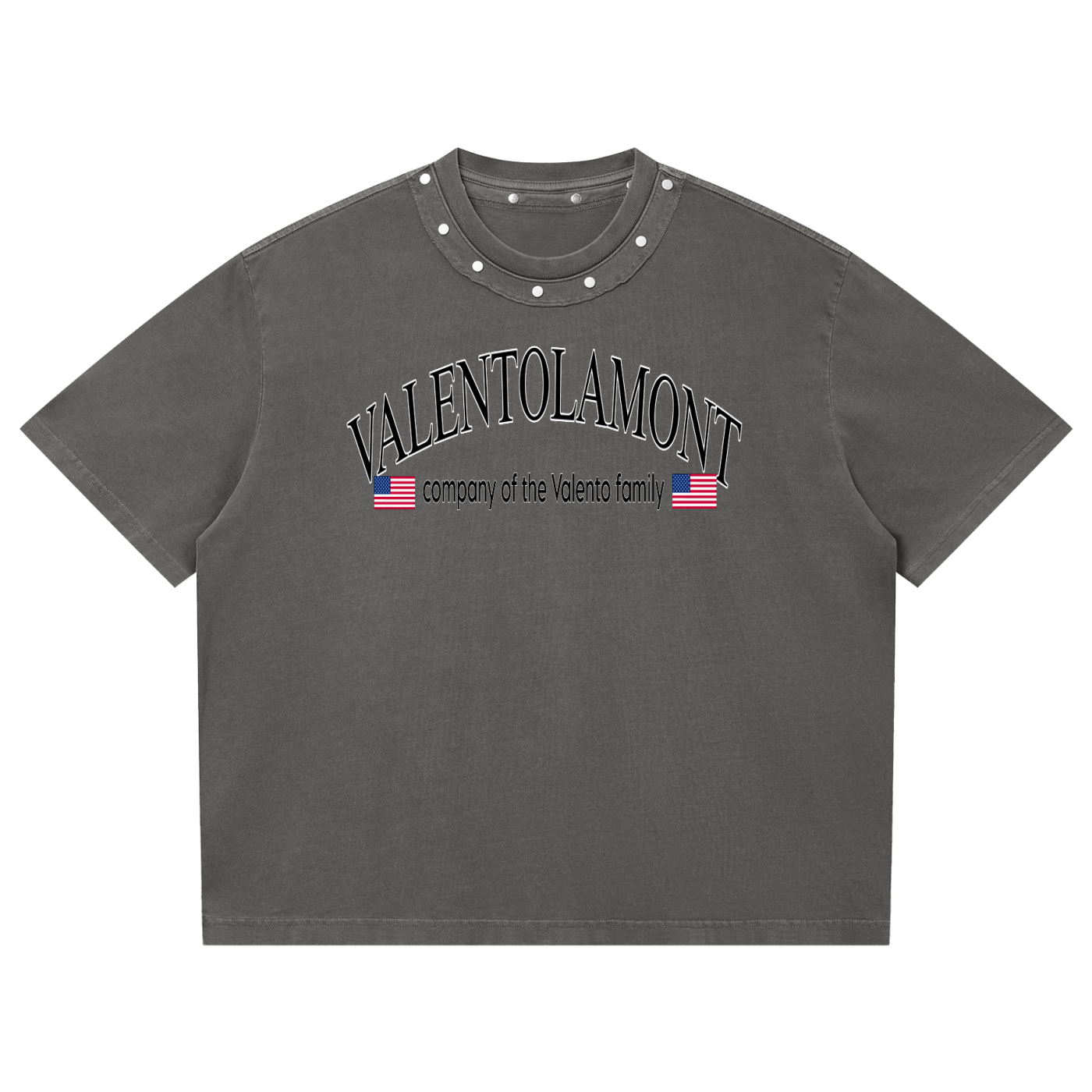 Unisex Washed Boxy Studded T-Shirt