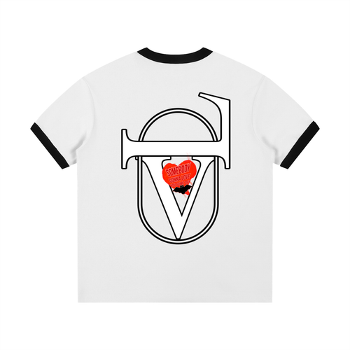 Contrast Edge Ribbed Crewneck T-Shirt