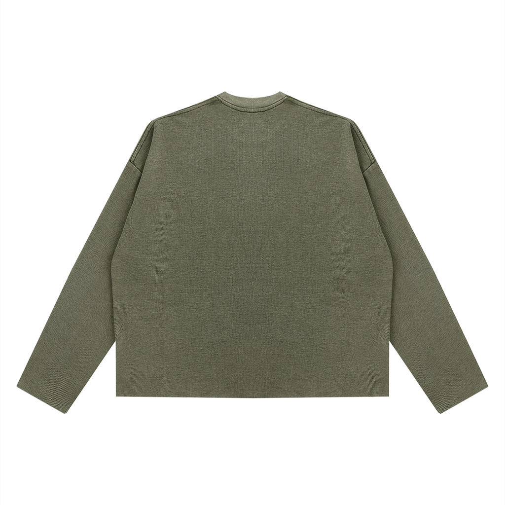 Unisex Vintage Wash Boxy  Waffle Raw Edge T-Shirt