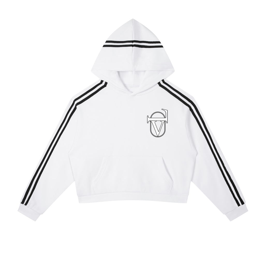 Contrast Side Stripe Cropped Hoodie