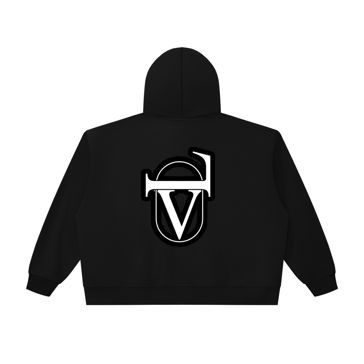 V Oversized Chunky-Zip Boxy Hoodie