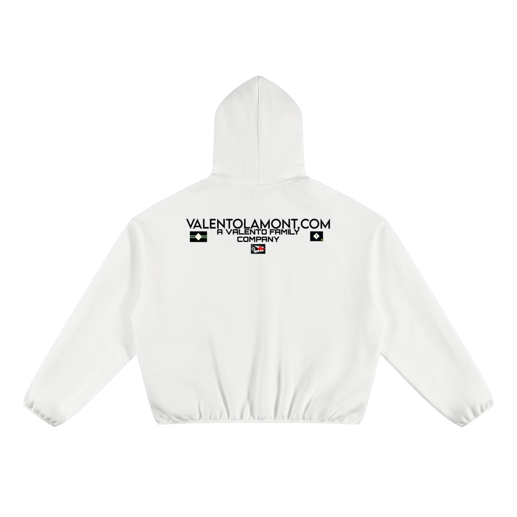 V Boxy Piping Fleece Hoodie