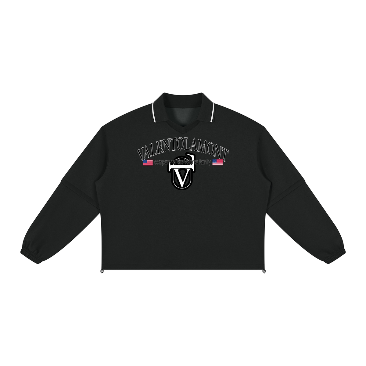 V Boxy Collared Detachable Sweatshirt