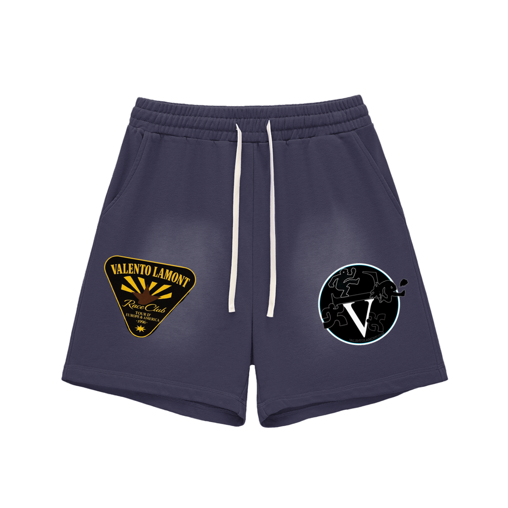 Sun Fade Raw Edge Cotton Shorts