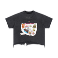 Vintage Wash Boxy Distressed Hem T-Shirt