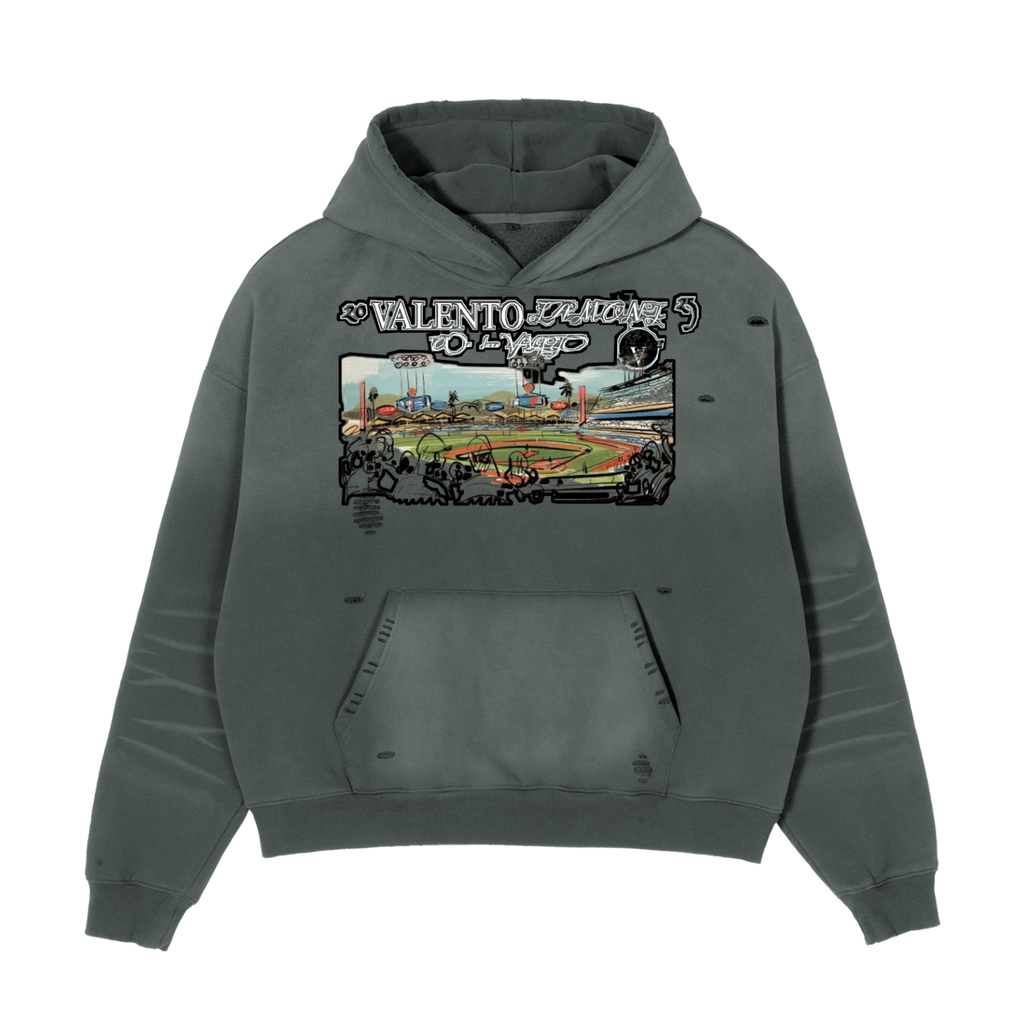 Frayed Sunfade Boxy Fleece Hoodie