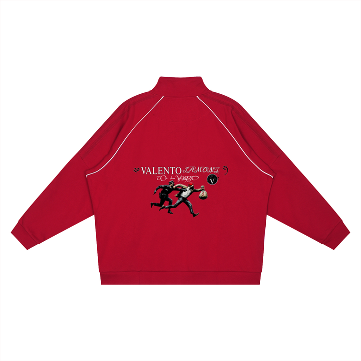 Reflection Striped Raglan Sleeve  Jacket