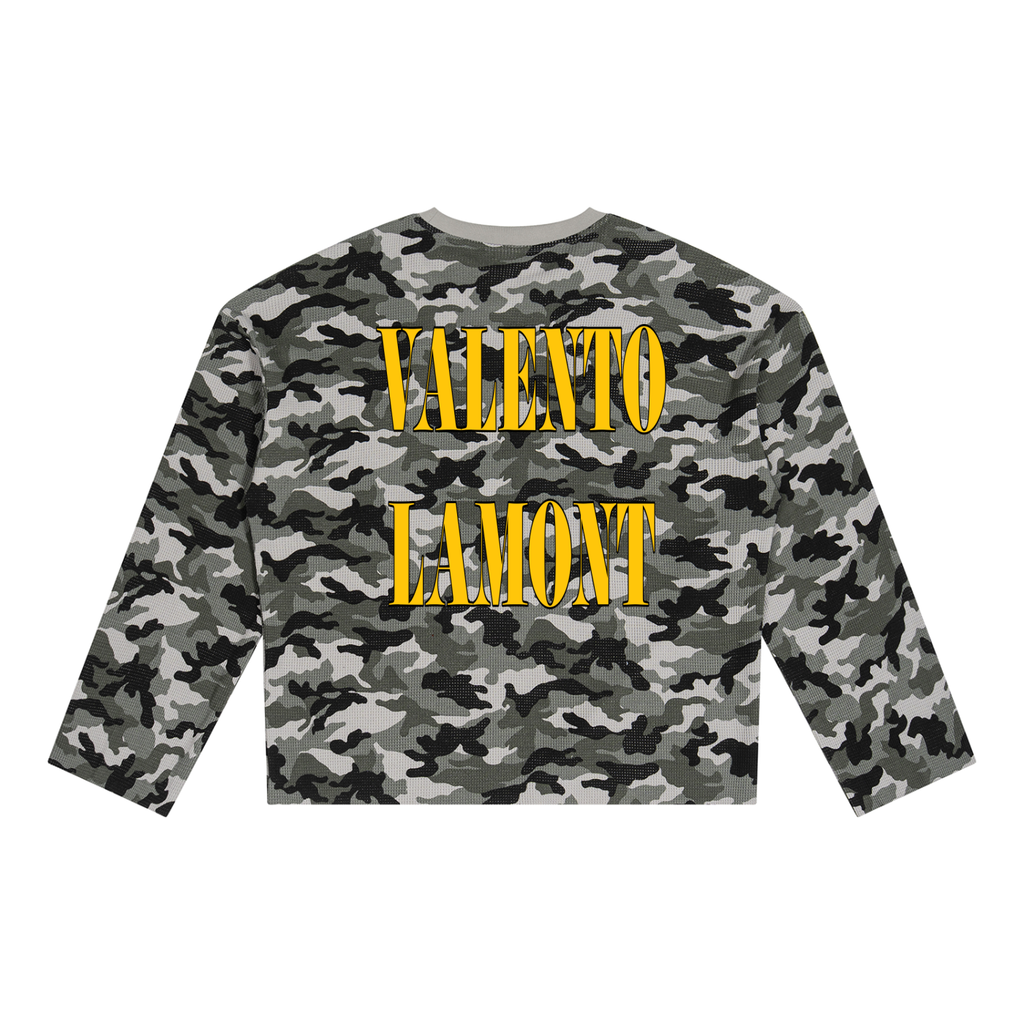V Camo Waffle Raw Edge T-Shirt