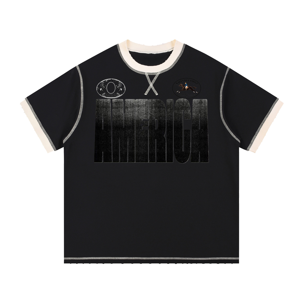 V Contrast-Stitched Ringer T-Shirt