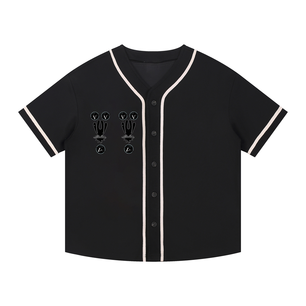 Contrast Piped Button-Up Jersey