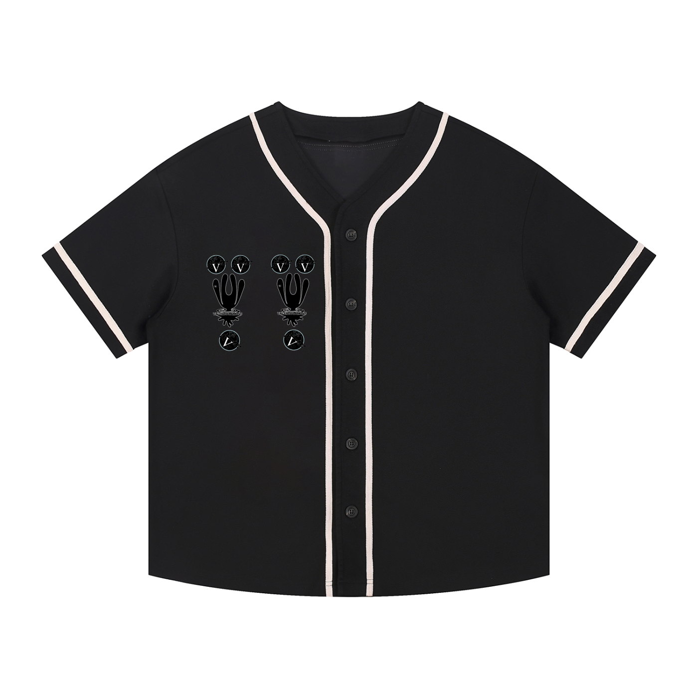 Contrast Piped Button-Up Jersey
