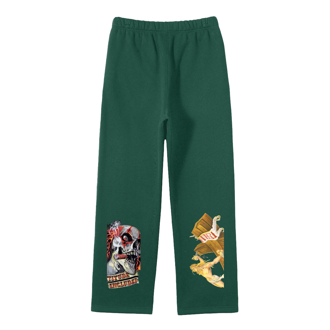 Streetwear Unisex Solid Color Fleece Straight Leg Pants