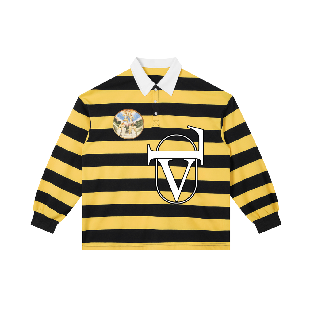 Color Block Stripe Polo Shirt