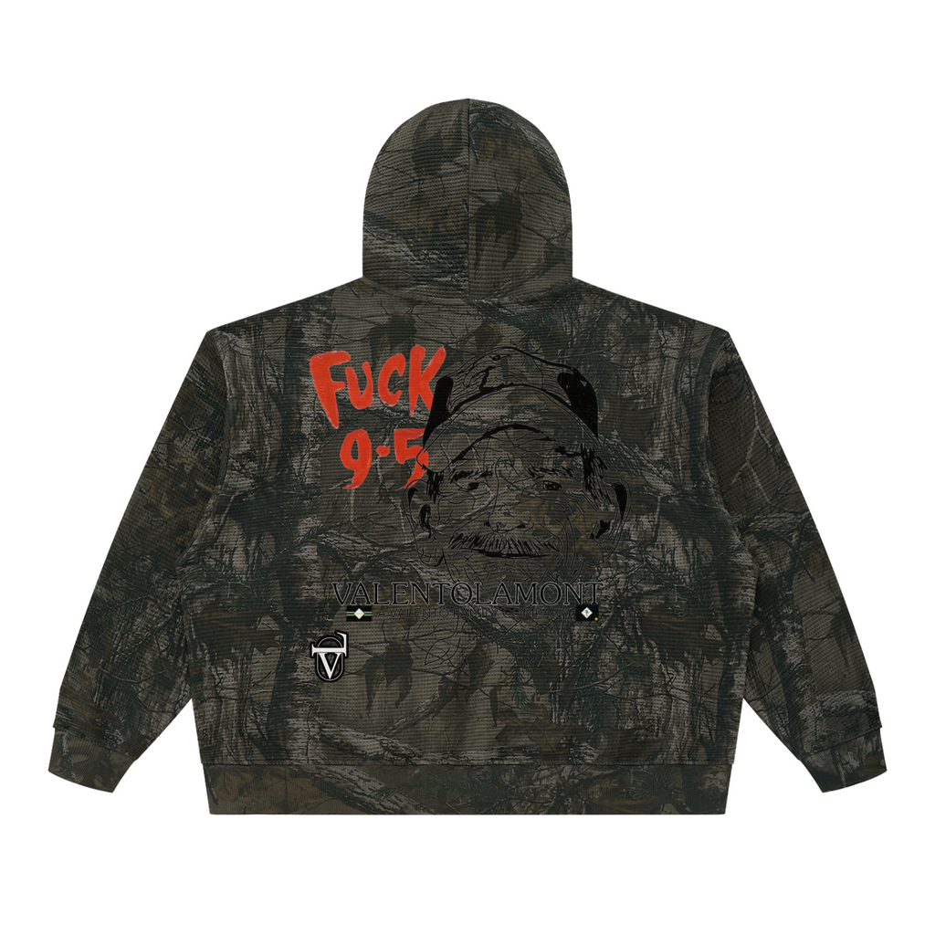 Unisex Waffle Tree Camo Boxy Hoodie