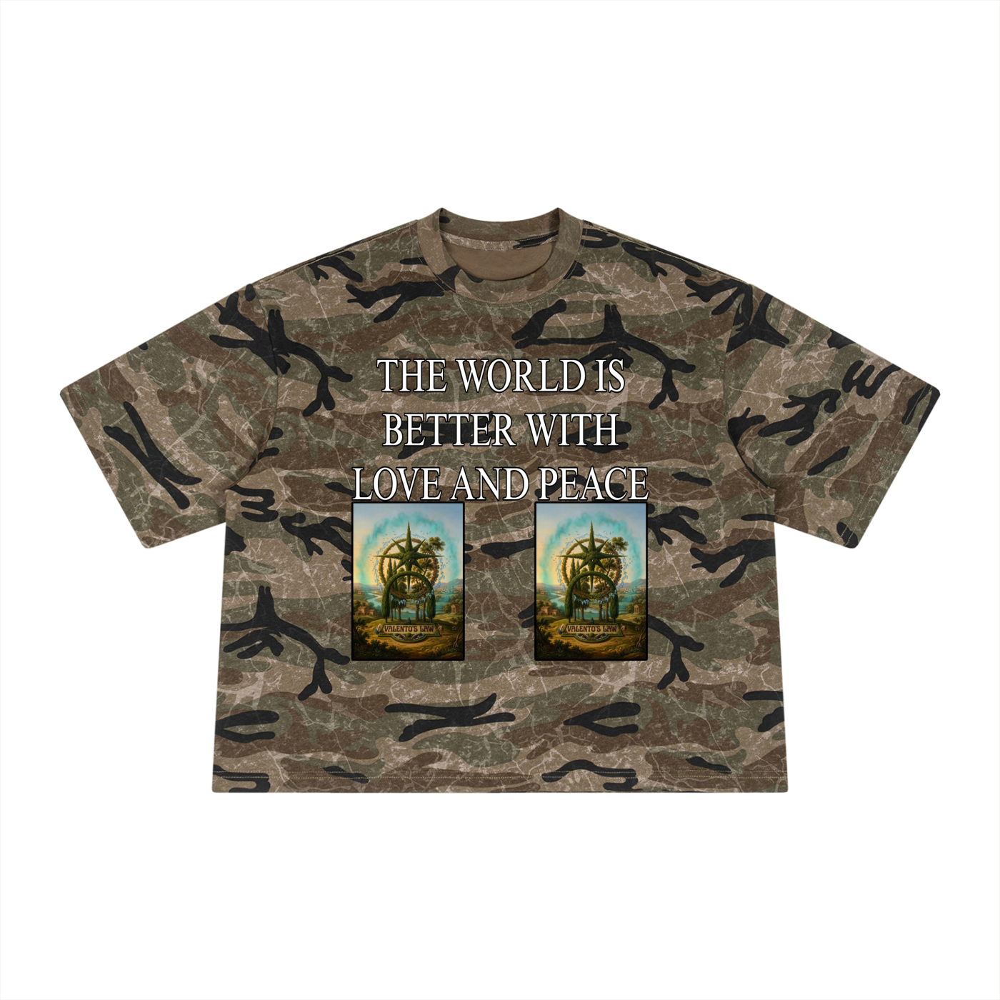 Unisex Boxy Camo Print T-Shirt
