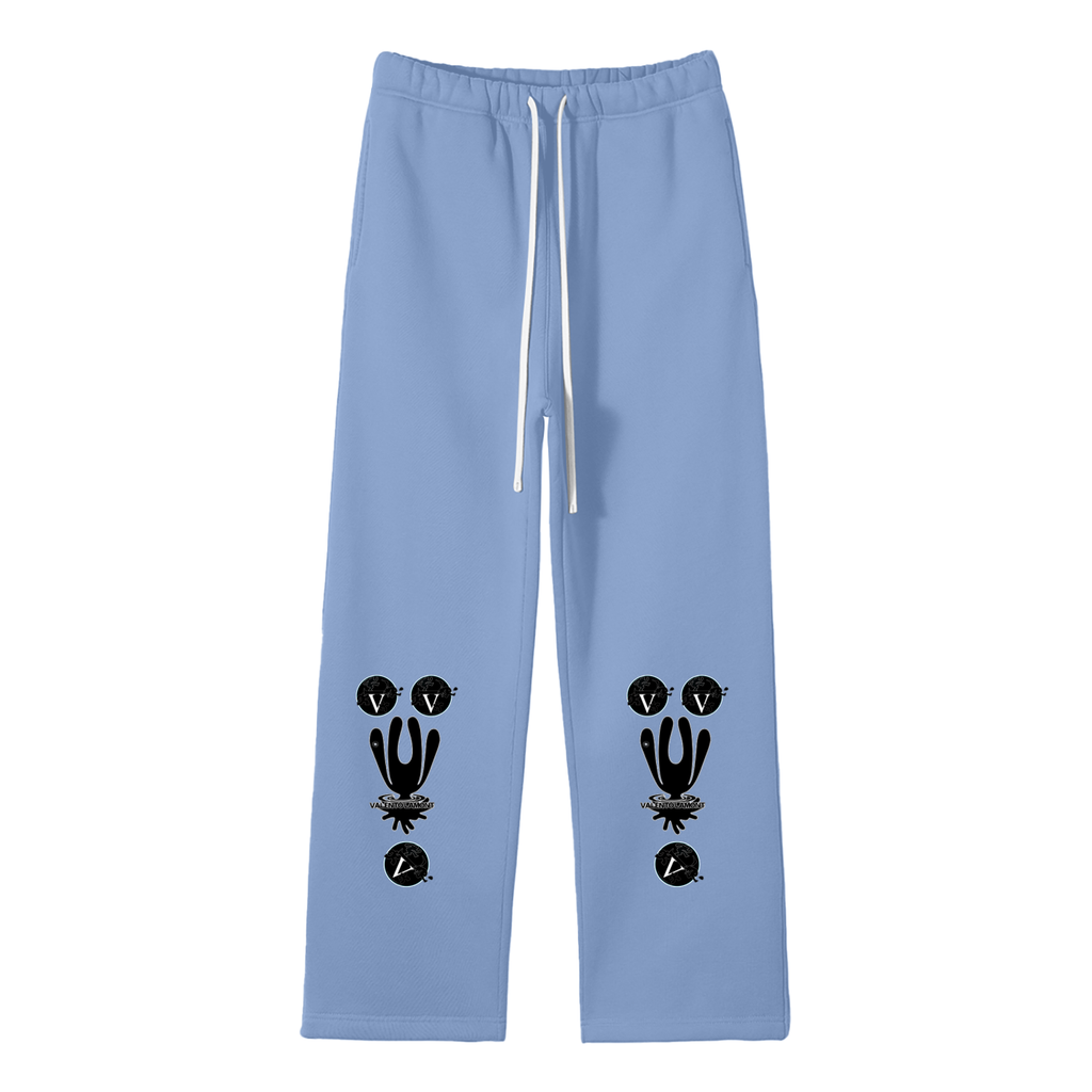 Streetwear Unisex Solid Color Fleece Straight Leg Pants