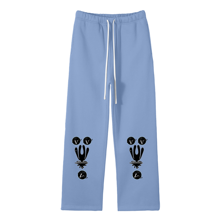Streetwear Unisex Solid Color Fleece Straight Leg Pants