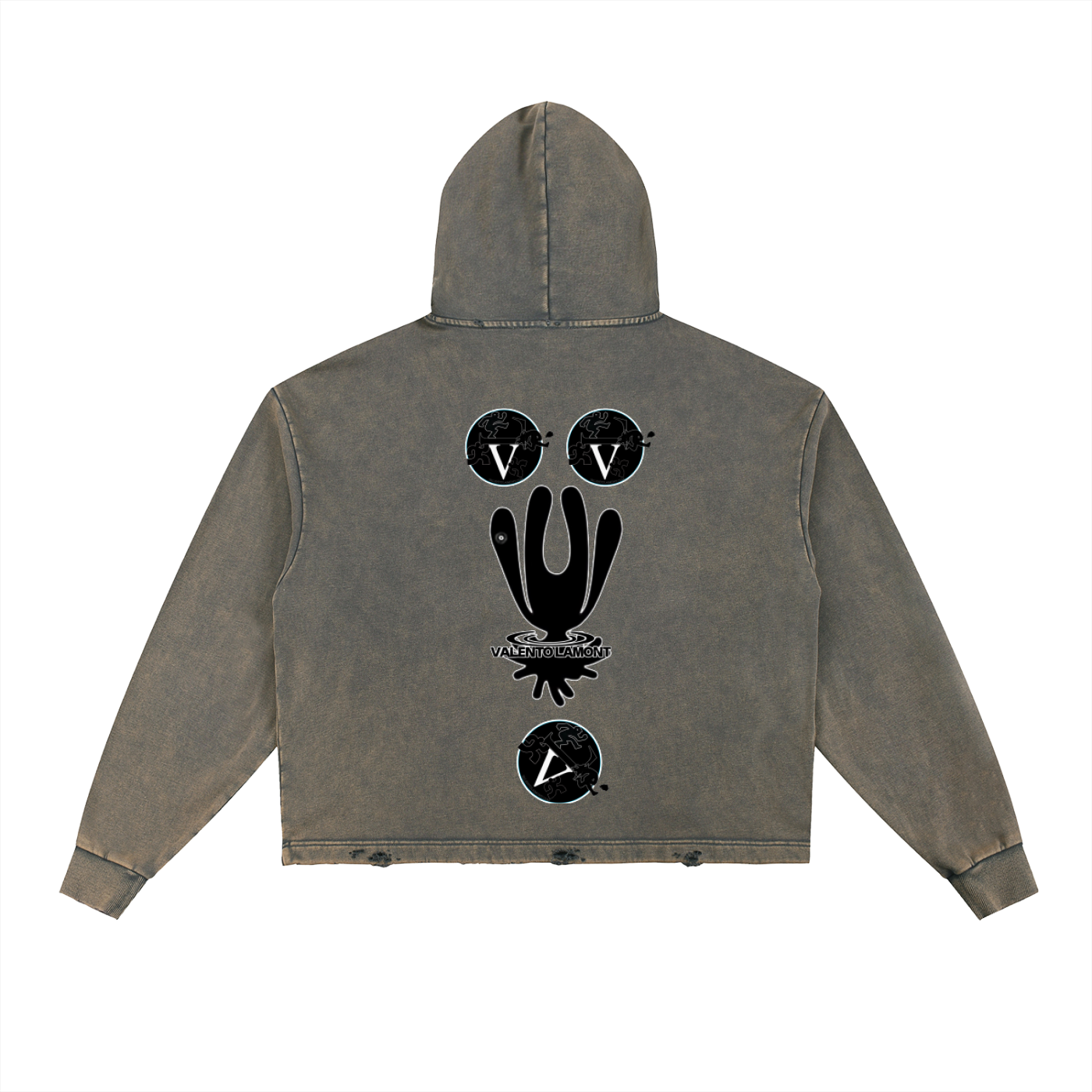 Vintage Washed Frayed-Hem Hoodie