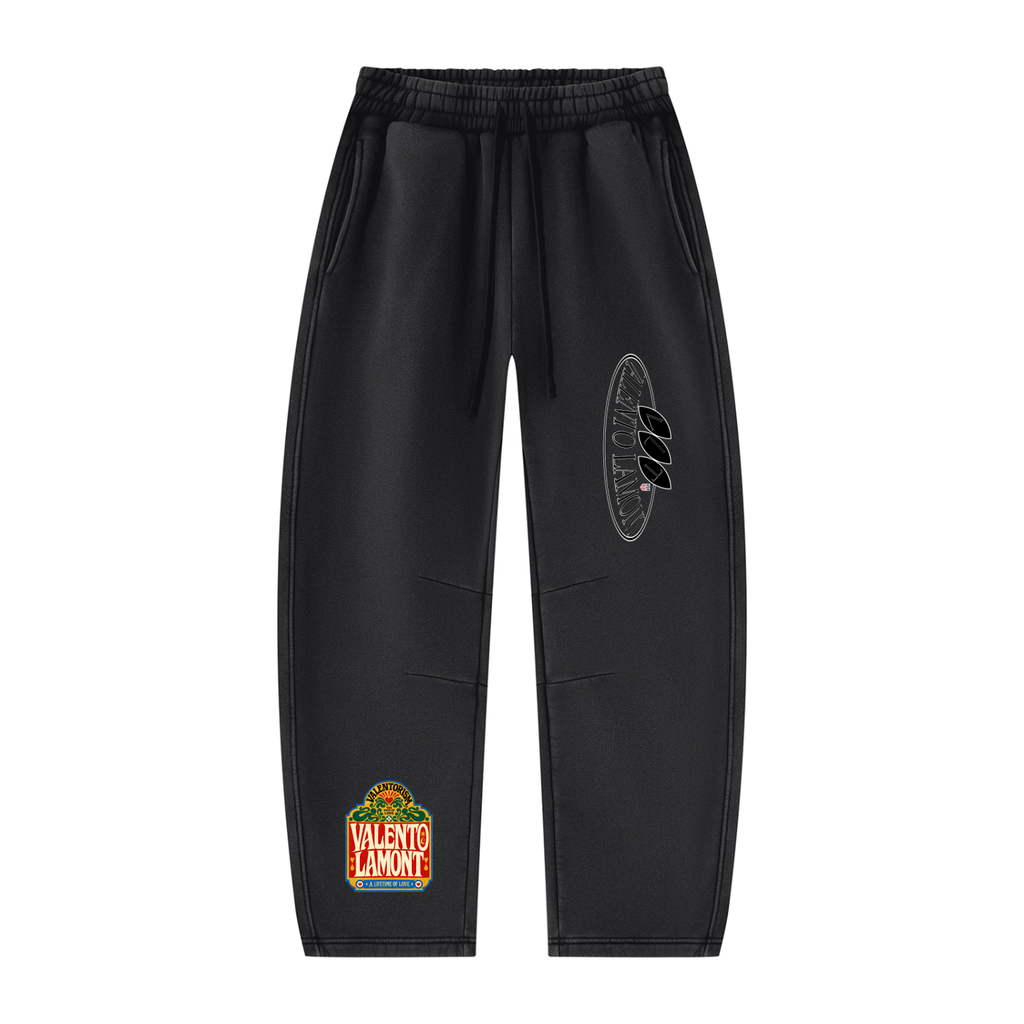 Unisex Vintage Wash Barrel Leg Fleece Sweatpants