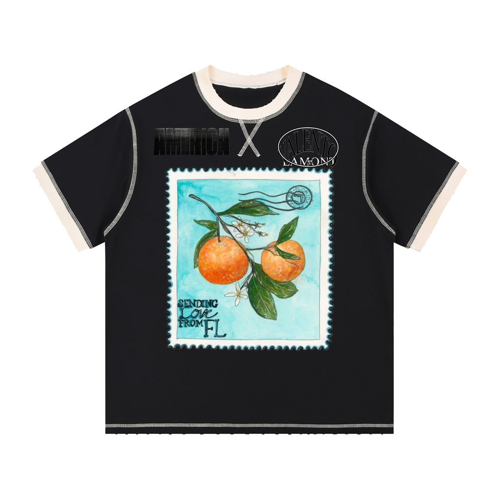 V FLORIDA Contrast-Stitched Ringer T-Shirt