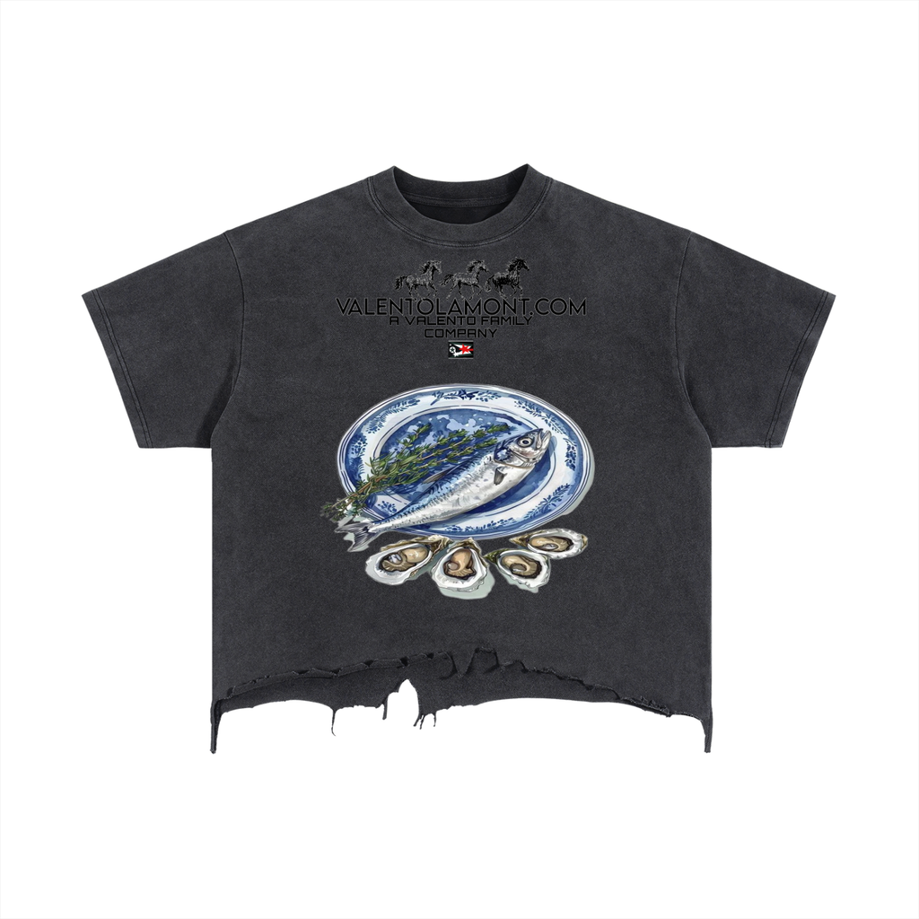 Vintage Wash Boxy Distressed Hem T-Shirt