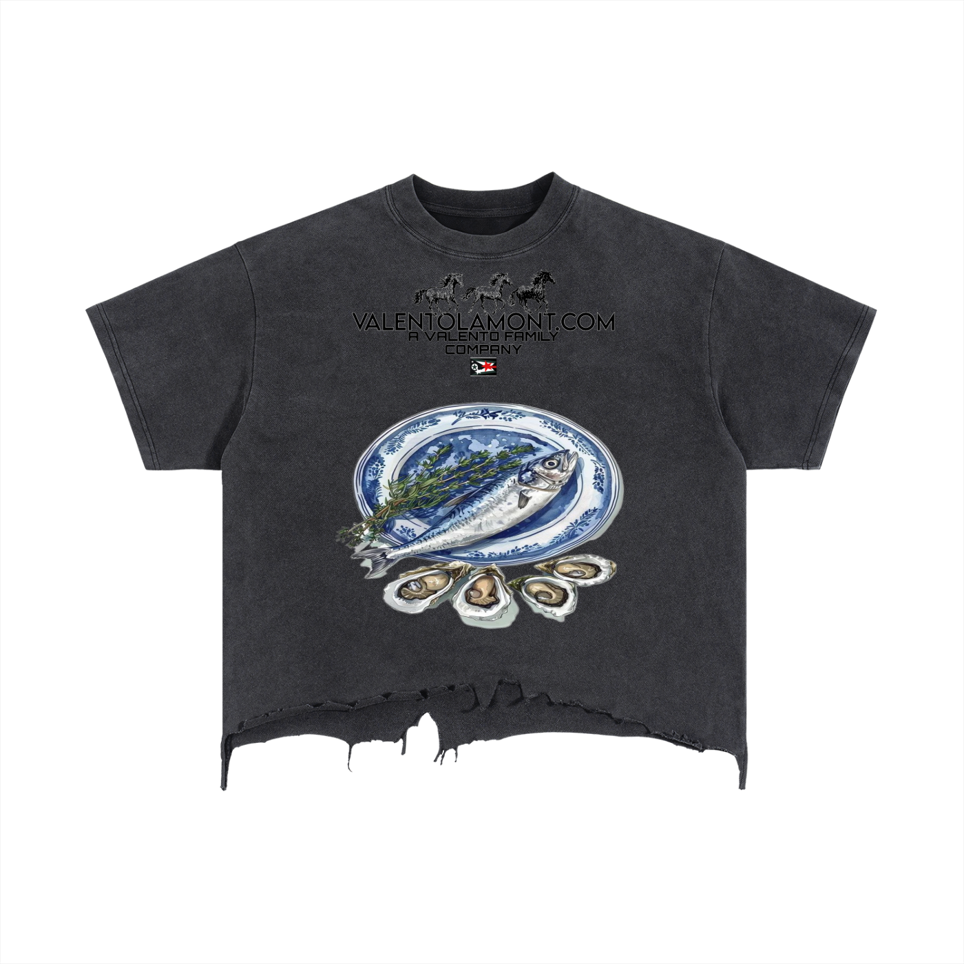 Vintage Wash Boxy Distressed Hem T-Shirt