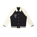 Contrast Raglan Sleeve Baseball Jacket