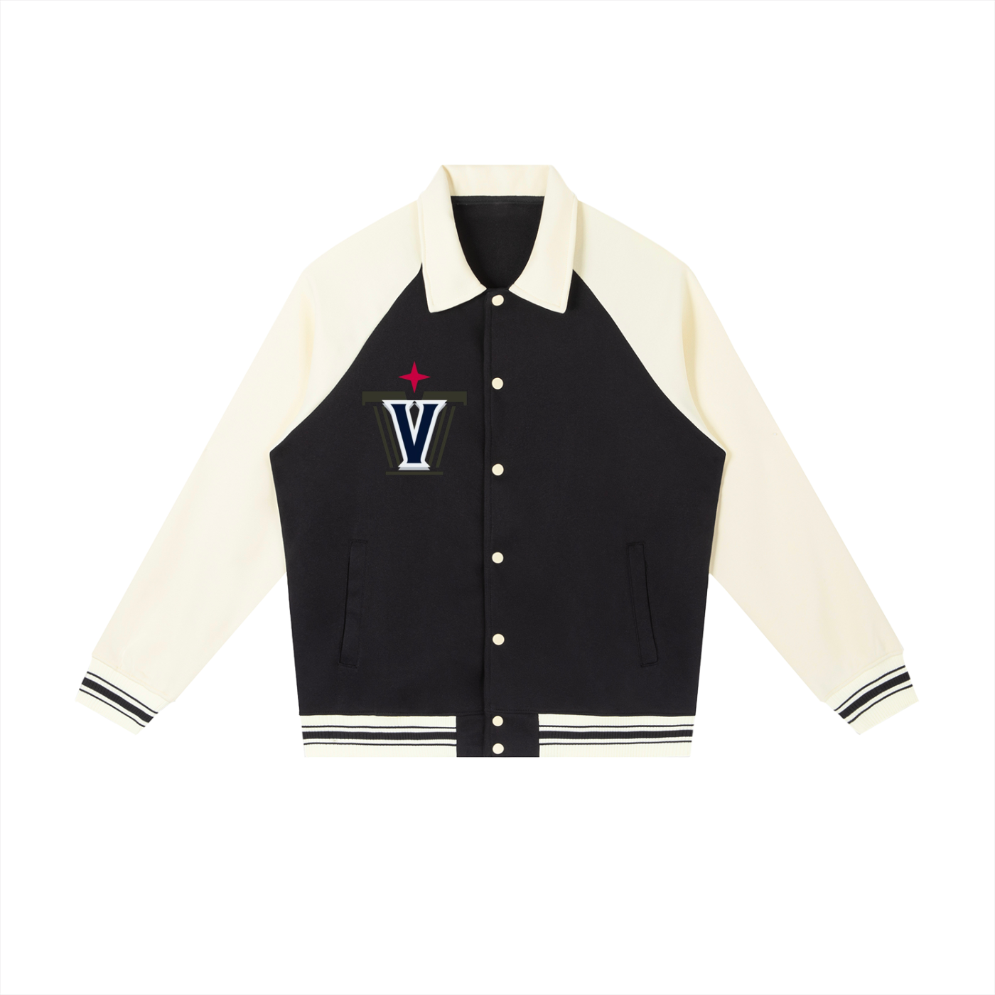 Contrast Raglan Sleeve Baseball Jacket