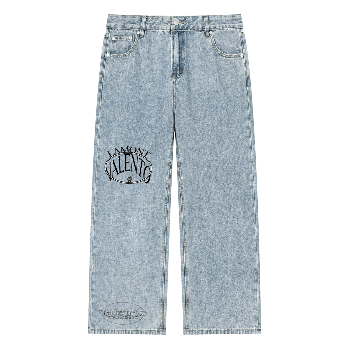 Unisex Vintage Wash Straight Leg Jeans