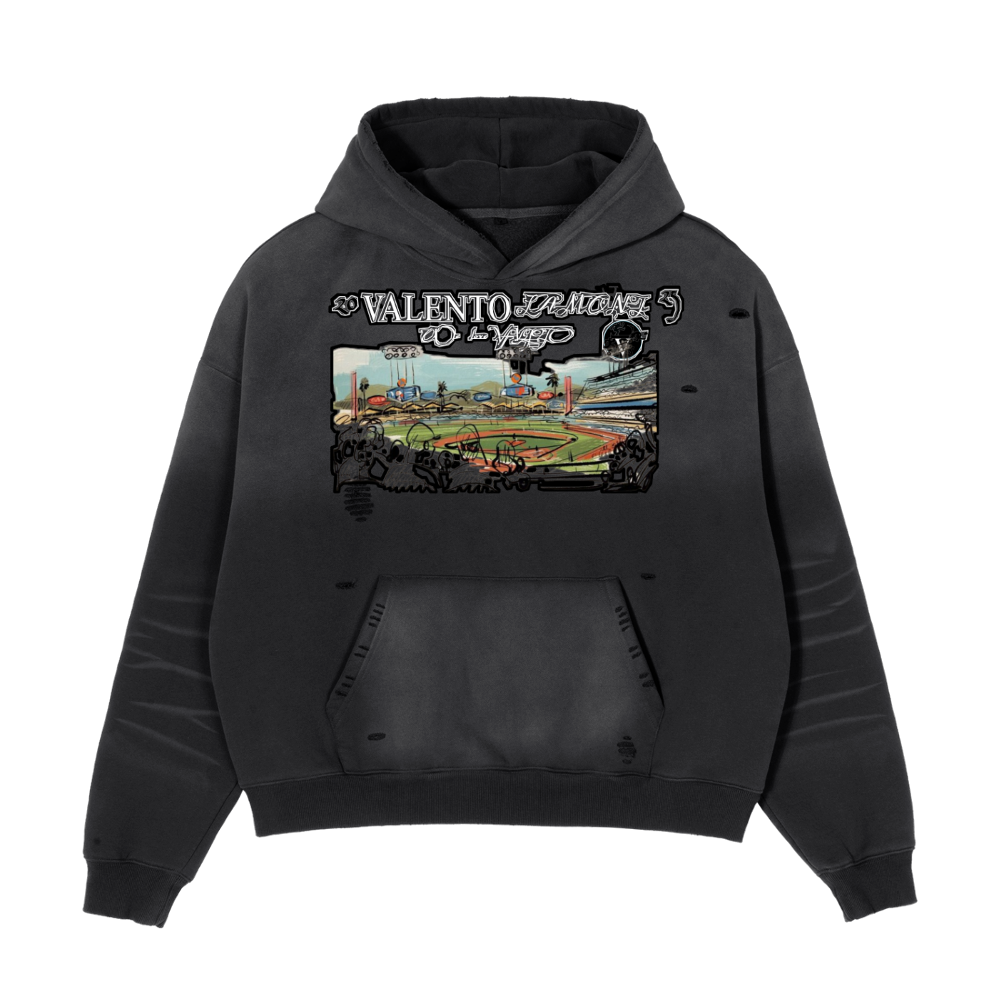 Frayed Sunfade Boxy Fleece Hoodie