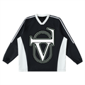 Color-Block V-Neck Long-Sleeve T-Shirt
