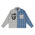 Unisex Oversized Plaid Color Block Shirt