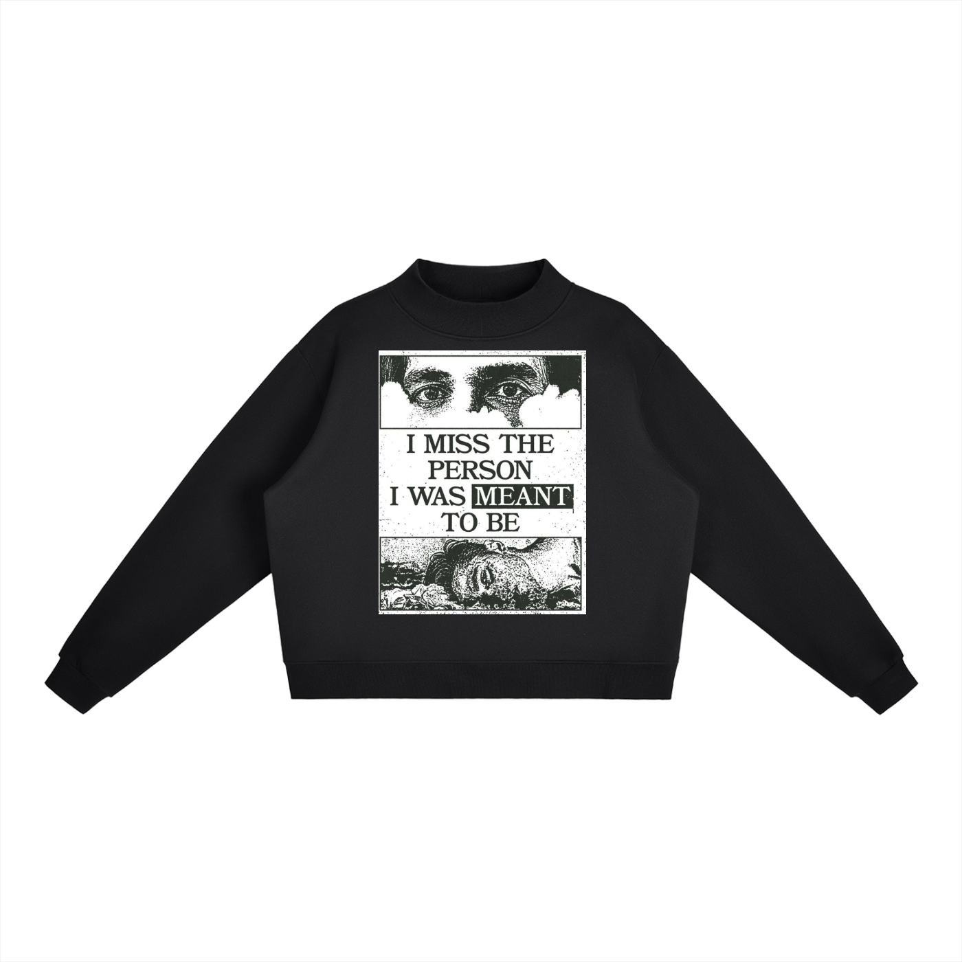 Essential Fleece Mock-Neck Crew Sweatshirt