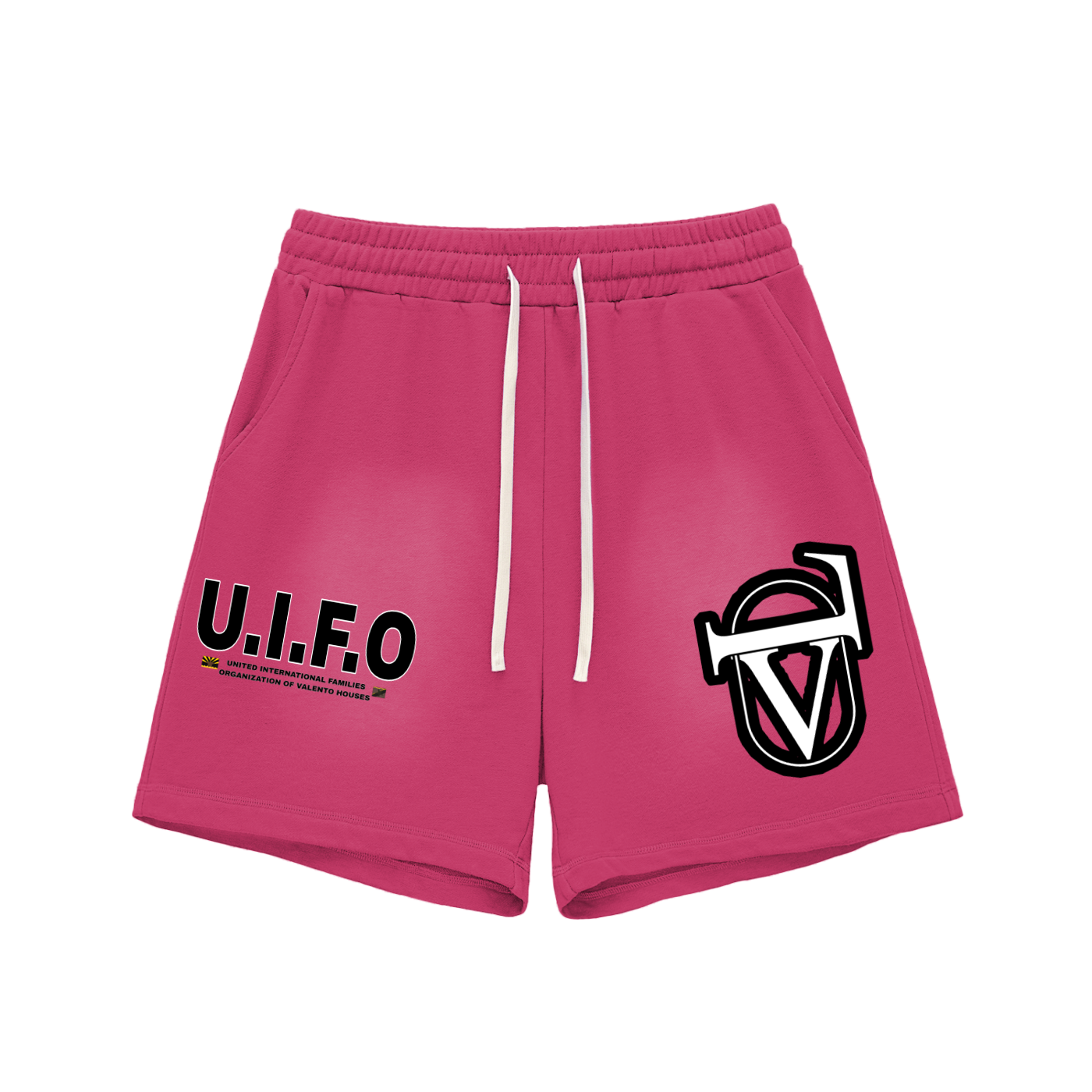 Sun Fade Raw Edge Cotton Shorts