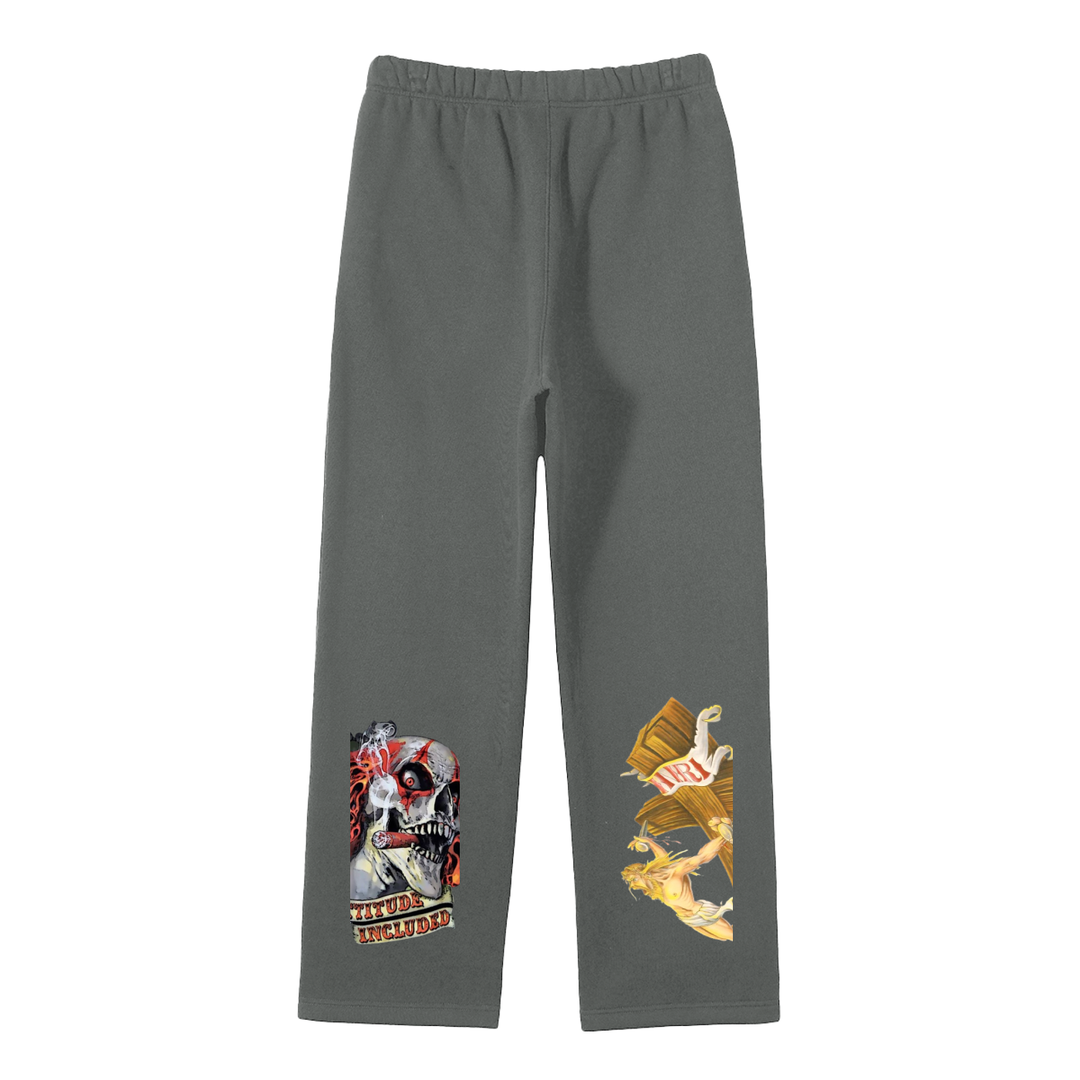 Streetwear Unisex Solid Color Fleece Straight Leg Pants