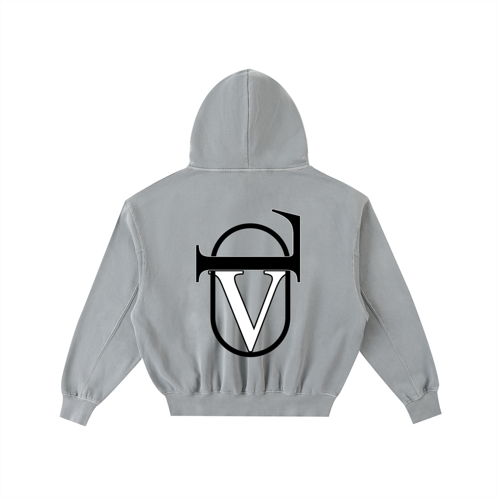 Frayed Enzyme Washed Fleece Hoodie