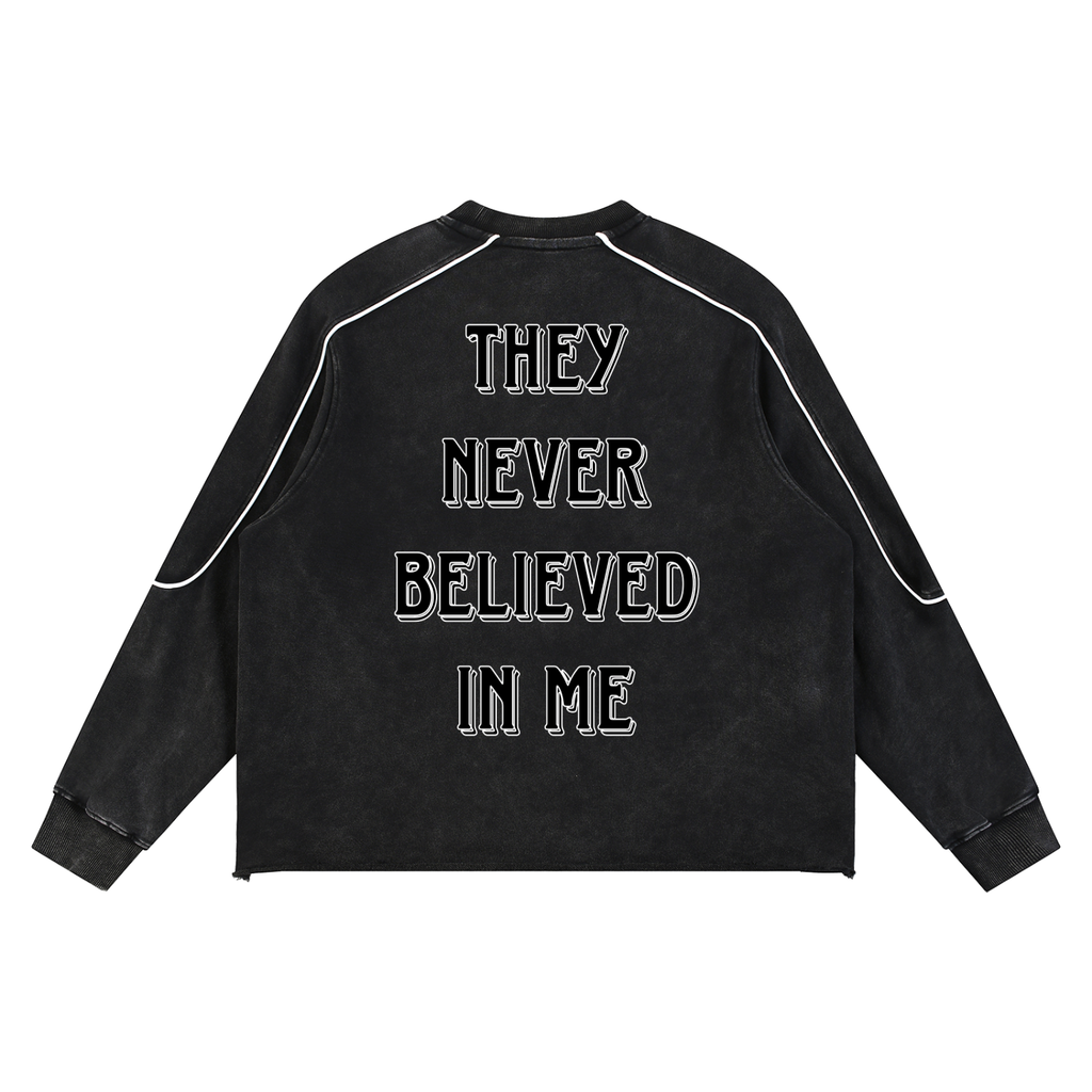 Mineral Wash Piping Raw Hem Sweatshirt