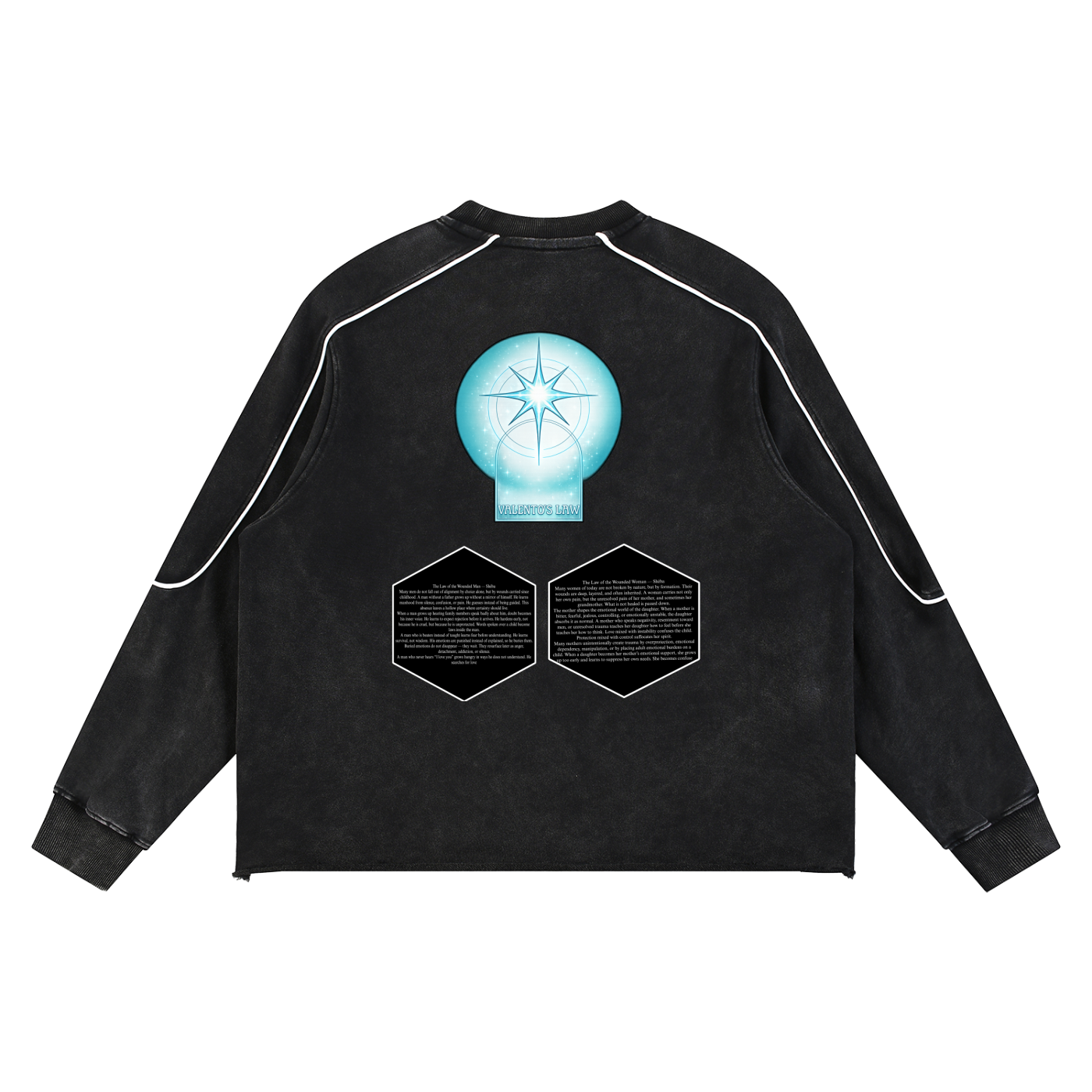 Mineral Wash Piping Raw Hem Sweatshirt