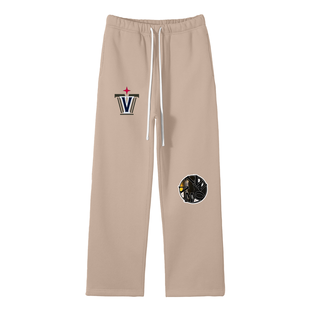 Unisex Solid Color Fleece Straight Leg Pants