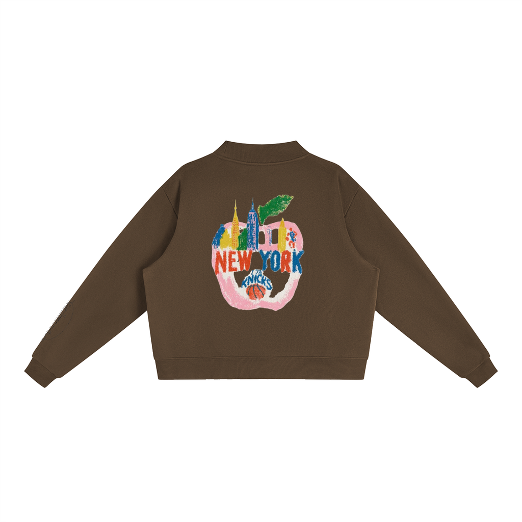 Essential Fleece Mock-Neck Crew Sweatshirt