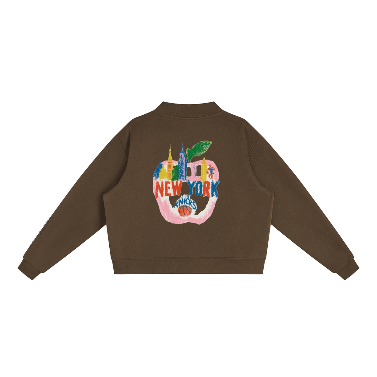 Essential Fleece Mock-Neck Crew Sweatshirt