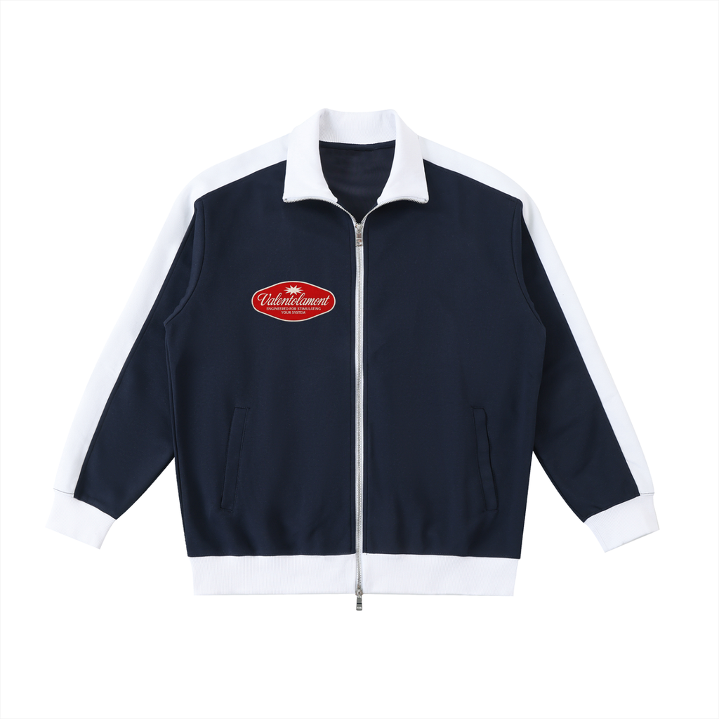 Contrast Trim Stand Collar Jacket