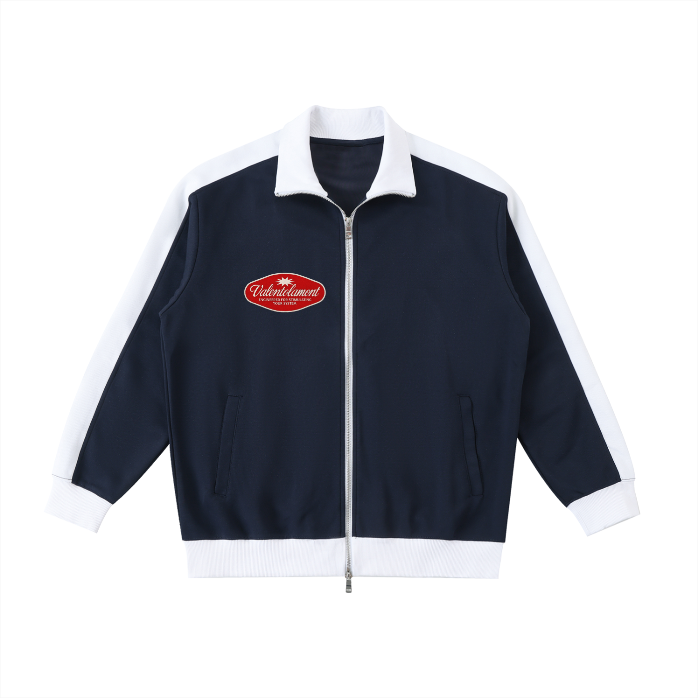 Contrast Trim Stand Collar Jacket