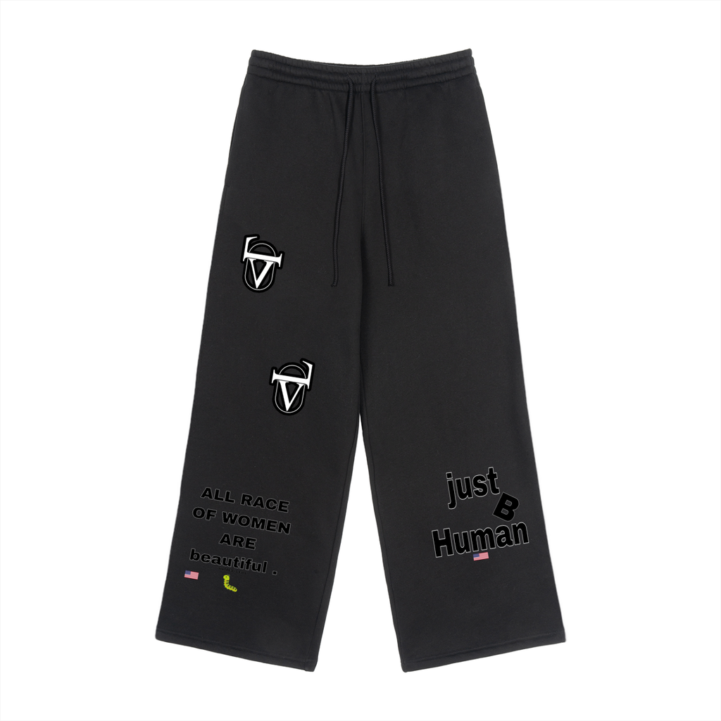 Fleece Drawstring Straight-Leg Sweatpants