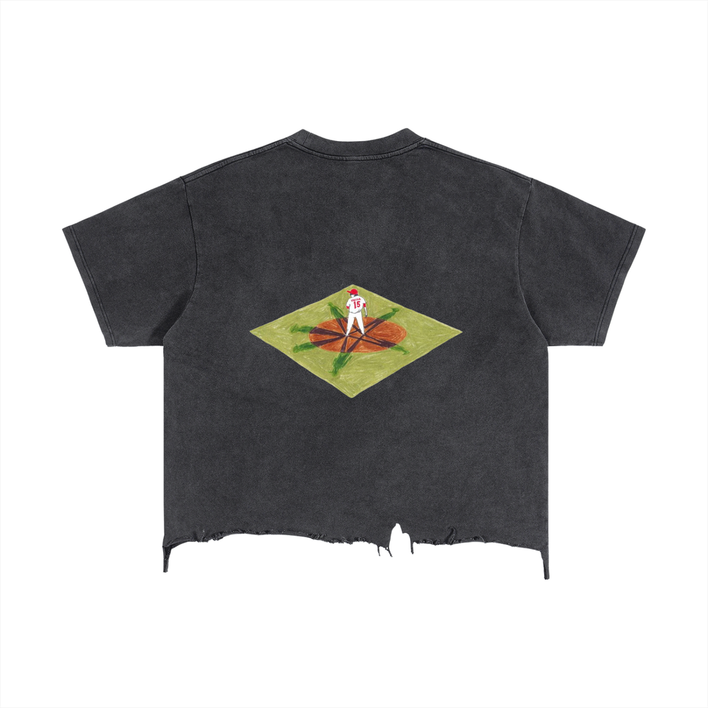 Vintage Wash Boxy Distressed Hem T-Shirt