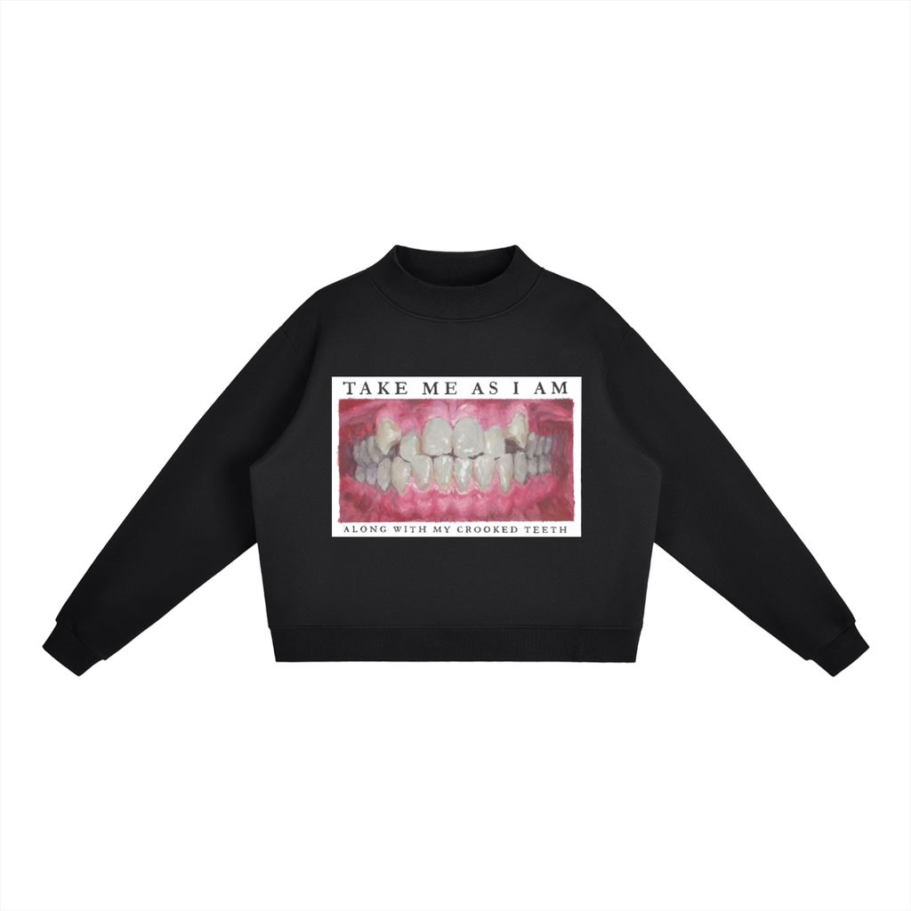Essential Fleece Mock-Neck Crew Sweatshirt