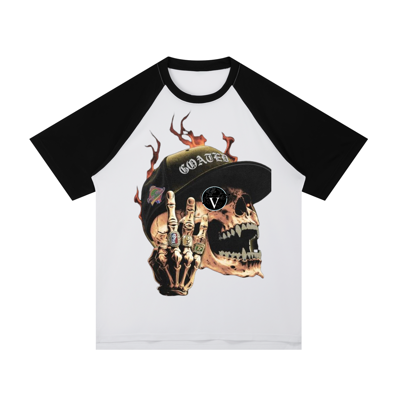 Contrast Raglan Sleeve Mesh T-Shirt