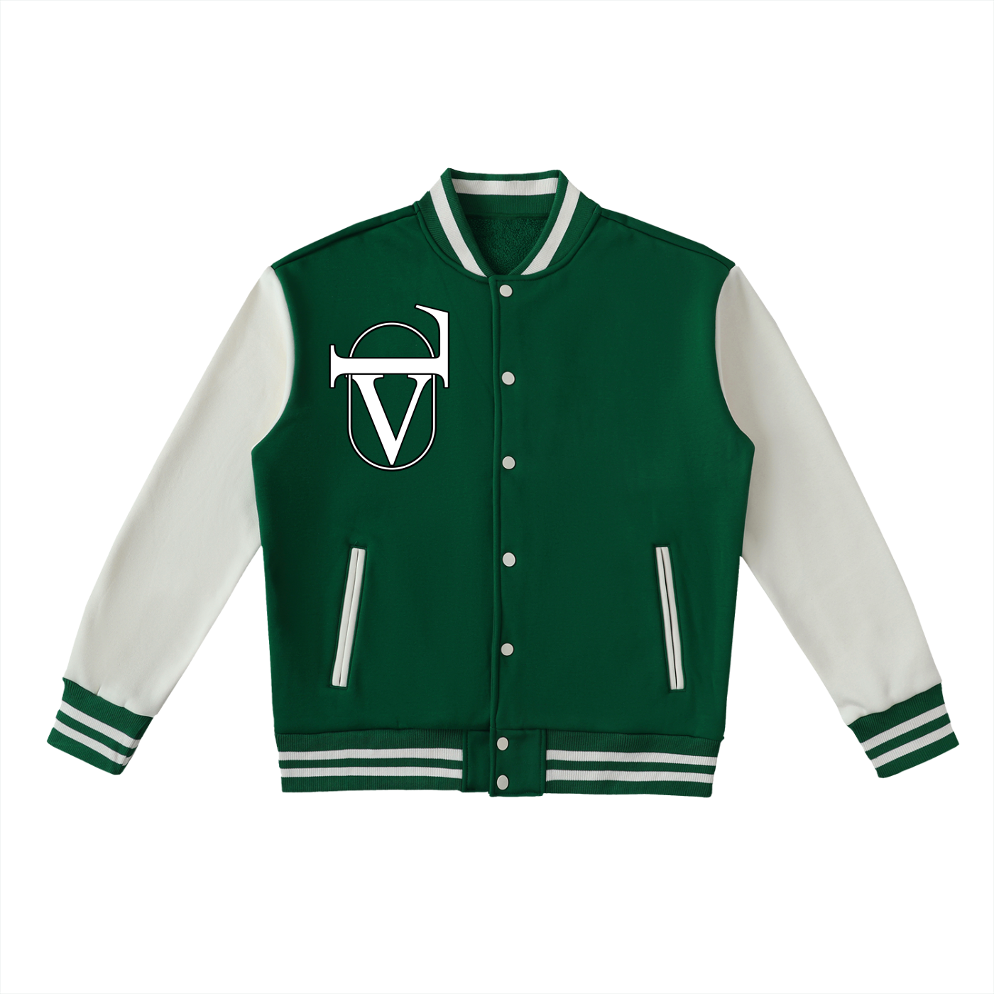 Two-Tone Fleeced Varsity Jacket