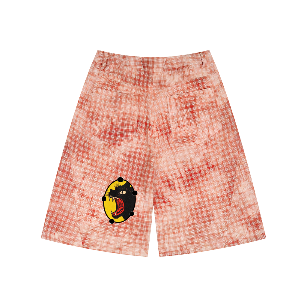 Unisex Vintage Wash Plaid Shorts