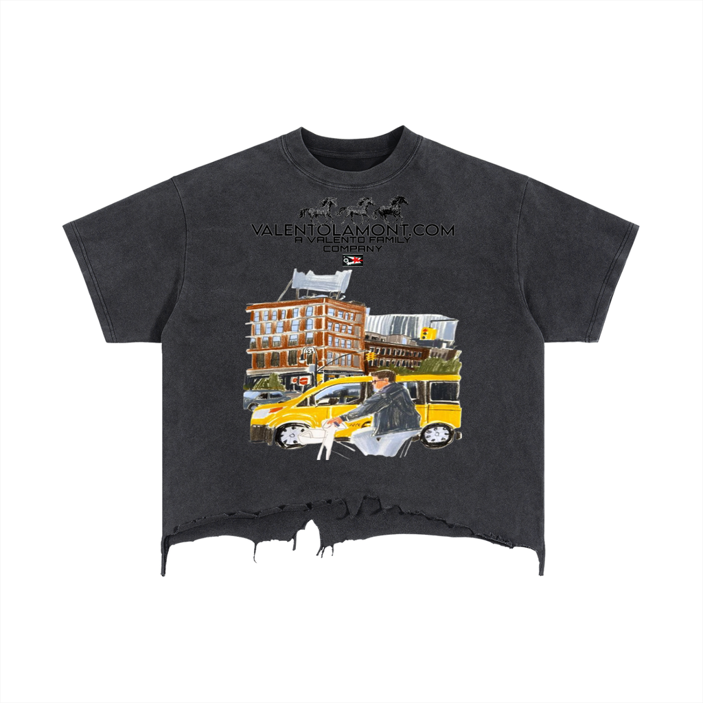 Vintage Wash Boxy Distressed Hem T-Shirt